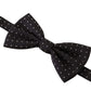 Black White Polka Dot 100% Silk Neck Papillon Tie