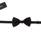 Black White Polka Dot 100% Silk Neck Papillon Tie
