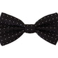 Black White Polka Dot 100% Silk Neck Papillon Tie