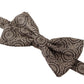 Black white 100% Silk Adjustable Neck Papillon Tie