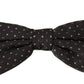 Gray Polka Dot 100% Silk Neck Papillon Tie
