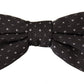 Gray Polka Dot 100% Silk Neck Papillon Tie