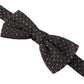 Gray Polka Dot 100% Silk Neck Papillon Tie