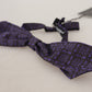 Blue Geometric Silk Adjustable Neck Papillon Tie