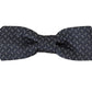 Blue Gray Polka Dot 100% Silk Neck Papillon Tie