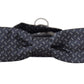 Blue Gray Polka Dot 100% Silk Neck Papillon Tie