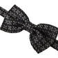 Black White Polka Dot 100% Silk Neck Papillon Tie