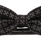 Black White Polka Dot 100% Silk Neck Papillon Tie