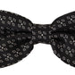 Black White Polka Dot 100% Silk Neck Papillon Tie