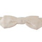 White 100% Silk Slim Adjustable Neck Papillon Tie
