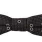 Black White Polka Dot 100% Silk Neck Papillon Tie