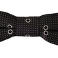 Black White Polka Dot 100% Silk Neck Papillon Tie