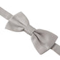 Gray 100% Silk Adjustable Neck Papillon Tie