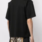 Elegant Embroidered Logo Black Cotton Tee