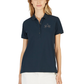Elegant Beaded Logo Cotton Polo for Women