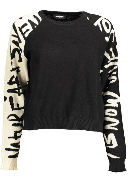 Black Cotton Women Sweater