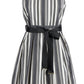 Chic Gray Sleeveless Dress with Belt