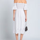 Chic White Cotton Trapezoid Summer Dress