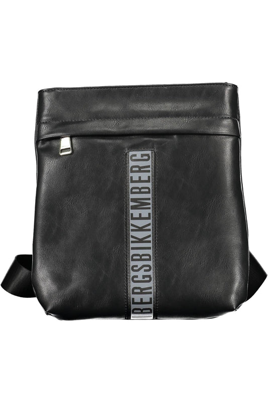 Black Polyurethane Men Shoulder Bag