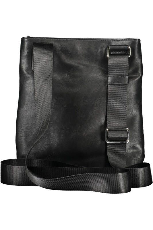 Black Polyurethane Men Shoulder Bag