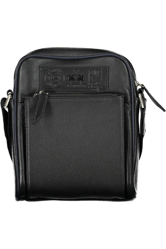 Black Leather Men Shoulder Bag