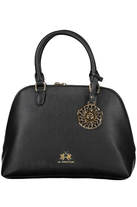 Black Polyurethane Women Handbag