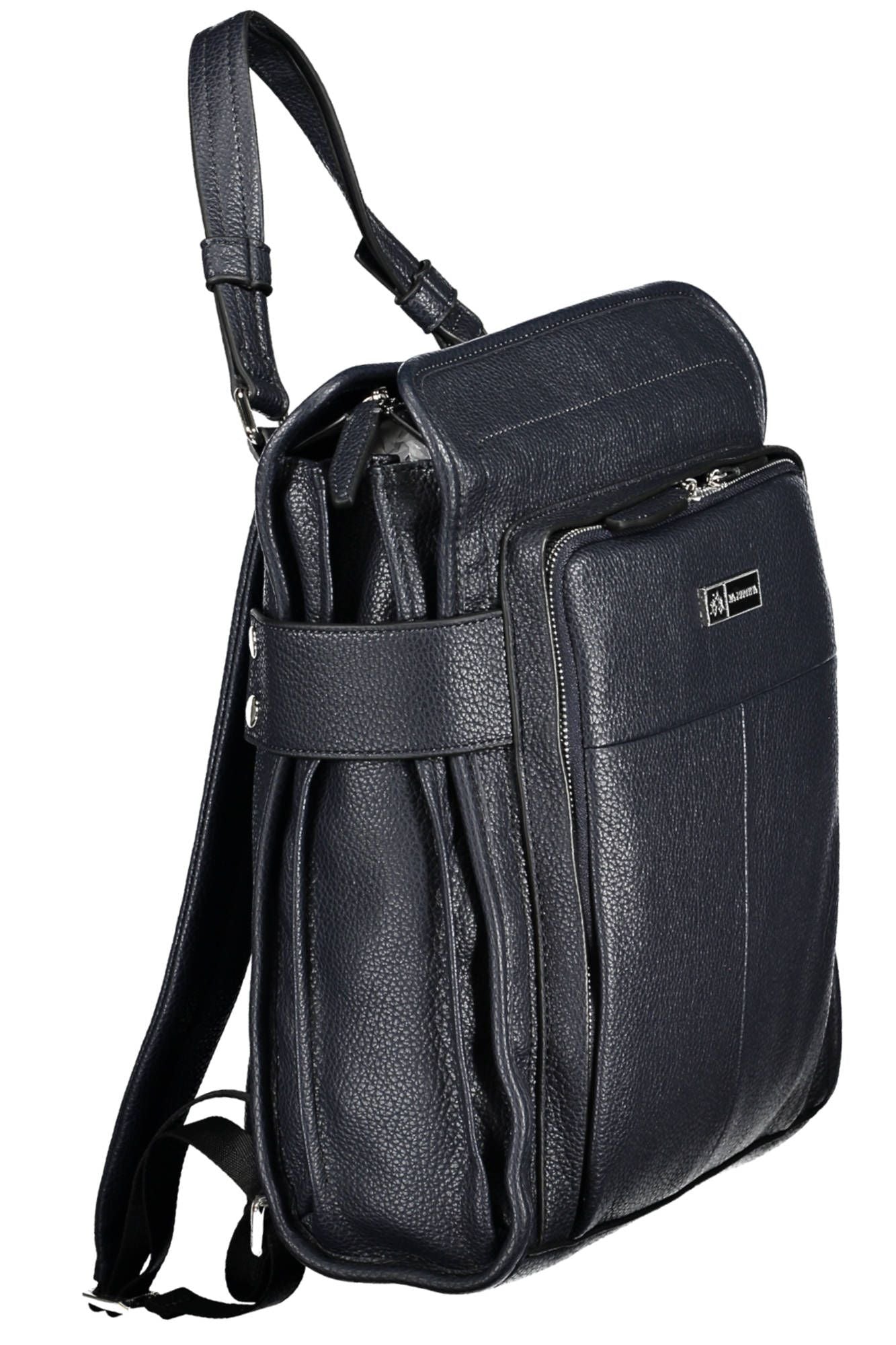 Blue Polyurethane Women Backpack