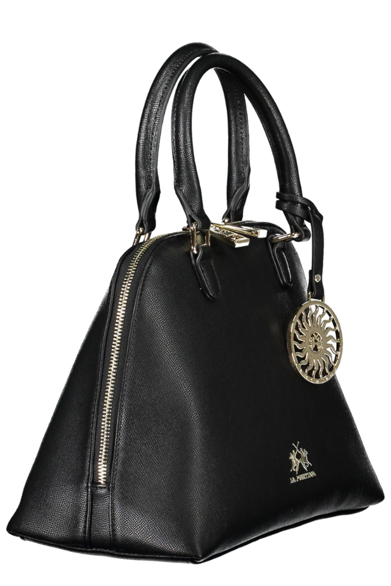 Black Polyurethane Women Handbag