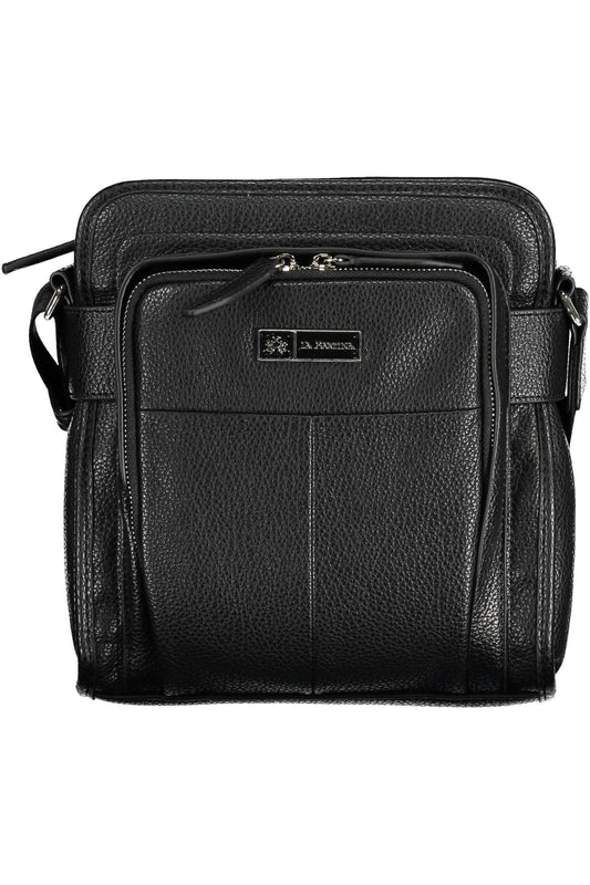 Black Polyurethane Men Shoulder Bag