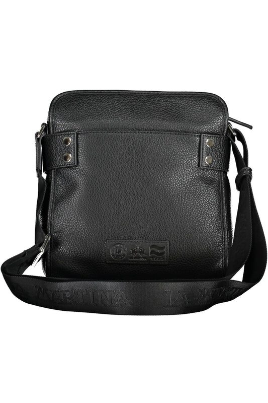 Black Polyurethane Men Shoulder Bag