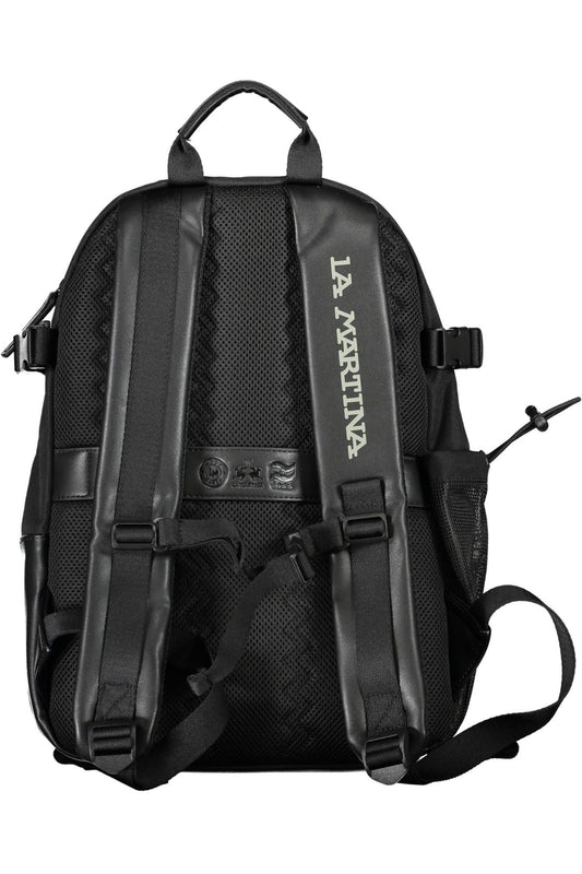 Black Polyester Men Backpack
