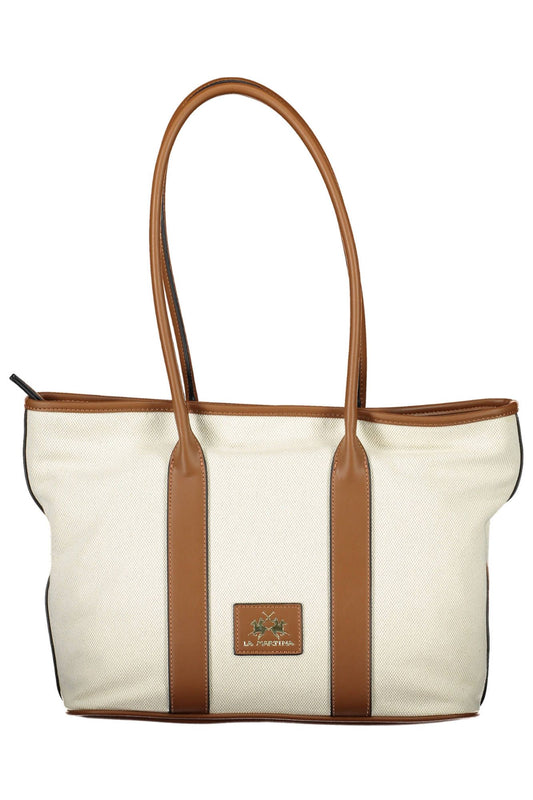 Beige Cotton Women Handbag