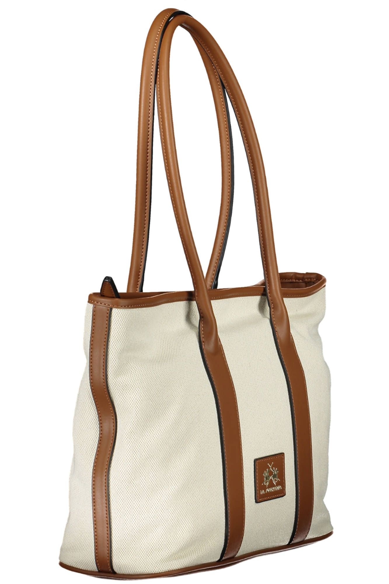 Beige Cotton Women Handbag