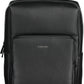 Black Polyester Men Backpack