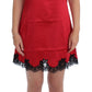 Red Silk Lace Chemise Dress