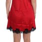 Red Silk Lace Chemise Dress