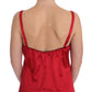 Red Silk Lace Chemise Dress