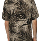 Tropical Leaf Print Short-Sleeve Shirt
