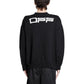Elegant Crew Neck Logo Sweater in Black