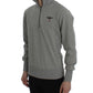 Elegant Half-Zip Gray Sweater for Men