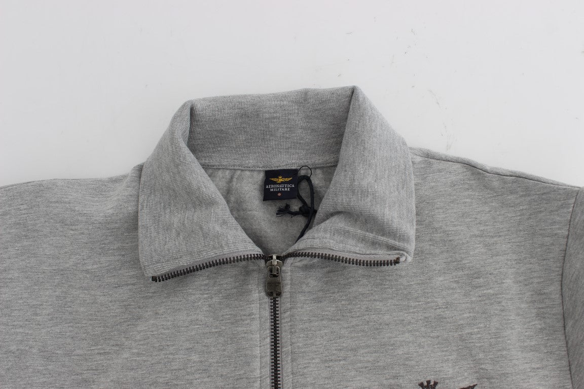 Elegant Half-Zip Gray Sweater for Men