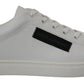 Chic White Leather Low-Top Sneakers
