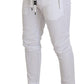 Elegant White Sport Sweatpants