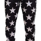 Star Print Casual Sweatpants with Logo Detail