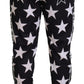 Star Print Casual Sweatpants with Logo Detail