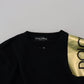 Elegant Gold-Embroidered Black Wool Sweater