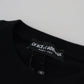 Elegant Gold-Embroidered Black Wool Sweater