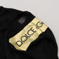 Elegant Gold-Embroidered Black Wool Sweater