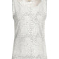 Chic Animalier Sleeveless Light Gray Top
