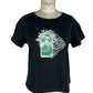 Chic Black Stretch T-Shirt with Front Print